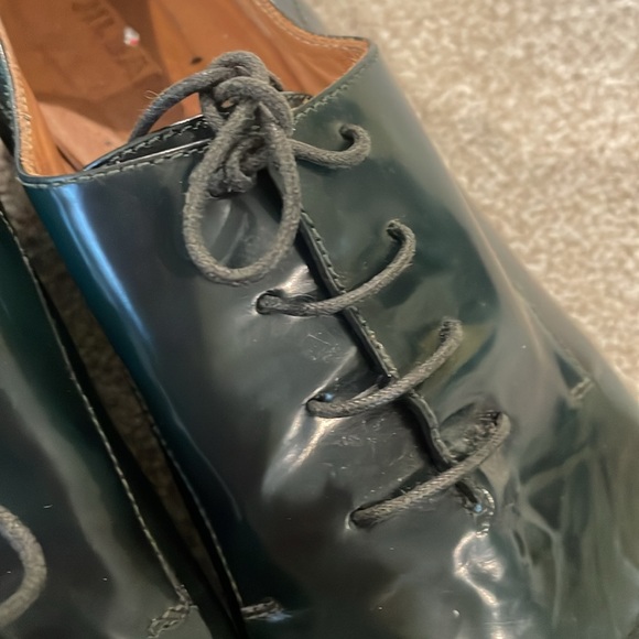 Jill Sander green Patent leather lace up shoes euro 40.5 - Picture 6 of 8